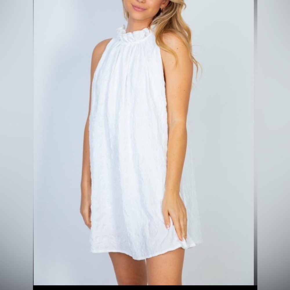 White Birch Sleeveless Halter Mini Dress